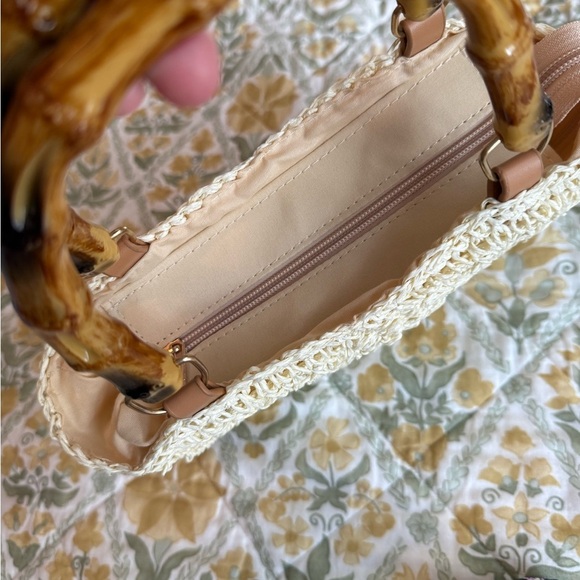 Kiss See Straw Packable Large Mesh Woven Tote Hobo Boho Bag - Picture 6 of 7